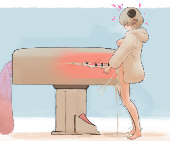 1futa animal_ears artificial_vagina artist_request barefoot breasts breeding_mount brown_hair censored coat condom cum cum_milking cum_pool ejaculation excessive_cum from_side fur_coat futanari half-closed_eyes heart heavy_breathing highres horns huge_penis machinery penis penis_milking pres_lolichinpo pussy sex_toy sheep_ears sheep_horns solo tagme yellow_eyes