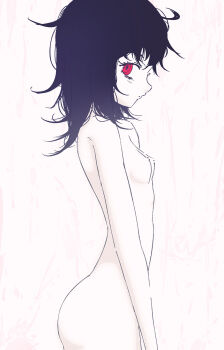 ass black_hair breasts lena_miaou messy_hair nipples original petite red_eyes small_breasts