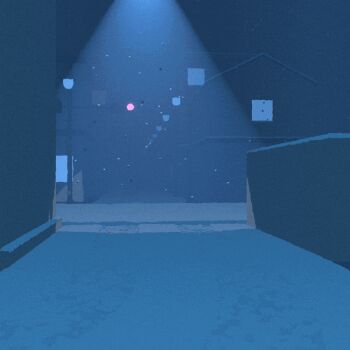 animated animated_gif building lamppost looping_animation night no_humans original outdoors road scenery snow snowing totorika traffic_light winter