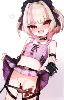 1girl bar_censor censored clothes_lift commentary_request highres huucha_(cpaf5377) lifting_own_clothes loli makaino_ririmu multicolored_hair nijisanji open_mouth paid_reward_available panties panty_pull pussy skirt skirt_lift solo underwear variant_set