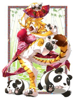 1girl animal_ears breasts chinese_clothes furry furry_female highres large_breasts tagme takura_mahiro tiger_ears tiger_girl
