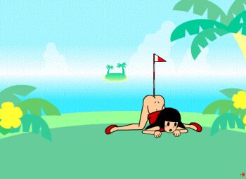 1boy 1girl animated animated_gif ass bestiality golf hetero interspecies minuspal monkey nintendo rhythm_tengoku sex top-down_bottom-up vaginal what
