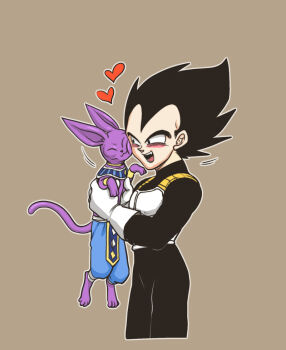 Rule 34 | 1boy, ?, animal ears, armor, cat, cat ears, colored skin, dragon ball, dragonball z, dragonball z battle of gods, god of destruction beerus, male focus, monster, purple skin, simple background, smile, solo, tail, vegeta
