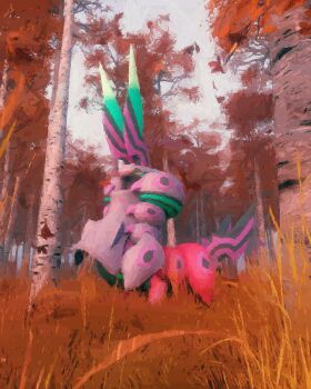 Rule 34 | antennae, autumn leaves, bug, forest, gen 5 pokemon, grass, highres, leaf, mega pokemon, mega scolipede, nature, nintendo, outdoors, pokemon, pokemon (creature), rivalclay, scolipede, tree