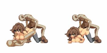 animated animated_gif blush breasts brown_hair furonezumi lowres nude pixel_art sequential sex