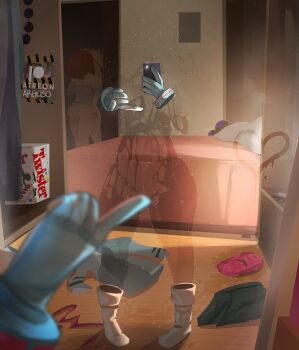 1boy 3girls absurdres argosornstein ass bed boku_no_hero_academia boots cellphone covering_privates female_pov gloves hagakure_toru hiding highres holding holding_phone implied_kiss implied_nudity invisible meme mineta_minoru mirror_selfie multiple_girls one_finger_selfie_challenge_(meme) paid_reward_available panties phone pov reflection reflection_focus school_uniform selfie skirt smartphone taking_picture toga_himiko twister u.a._school_uniform underwear unworn_clothes unworn_panties unworn_skirt uraraka_ochako wet yuri