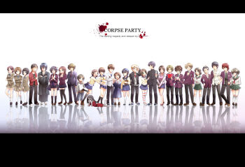 Rule 34 | 6+boys, 6+girls, amatoya nari, corpse party, different reflection, english text, engrish text, everyone, fukuroi masato, highres, inumaru haruyuki, katayama ryousuke, kibiki kou, kirisaki touko, kishinuma yoshiki, kizami yuuya, kurosaki kensuke, letterboxed, lineup, mochida satoshi, mochida yuka, morishige sakutarou, multiple boys, multiple girls, nakashima naomi, ogasawara nana, ookawa tomohiro, ooue sayaka, ranguage, reflection, rokuhara, saenoki naho, shimada kai, shimada kai (corpse party), shinohara seiko, shinohara yuu, shinozaki ayumi, shinozaki sachiko, shishido yui, shoes, suzumoto mayu, taguchi shougo, thighhighs, uwabaki, yamamoto mitsuki, yamase chihaya