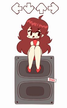10:16 1girl animated animated_gif bottomless brown_hair clothes_lift diives dress dress_lift female_focus friday_night_funkin&#039; girlfriend_(friday_night_funkin&#039;) highres presenting presenting_pussy pussy red_dress solo speaker spread_legs tagme third-party_edit video
