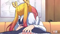 1futa 1girl after_vaginal aftersex animated arm_around_waist ass audible_internal_cumshot blonde_hair cum cum_in_pussy cumdrip dragon_girl dragon_tail ejaculation erection evil_trevo from_behind futa_with_female futanari girl_on_top grabbing_another&#039;s_ass groping horns hug implied_kiss kobayashi-san_chi_no_maidragon kobayashi_(maidragon) long_hair maid nude orgasm penis pussy red_hair reverse_cowgirl_position skirt sound straddling submission tagme tail testicles tohru_(maidragon) uncensored vaginal video