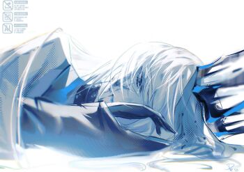 1girl black_dress black_gloves blood blood_on_face blue_eyes blue_lips crown dress fate/grand_order fate_(series) gloves hair_between_eyes hashtag-only_commentary highres morgan_le_fay_(fate) morgan_le_fay_(queen_of_winter)_(fate) ponytail pppeipeipipi simple_background solo white_background white_hair