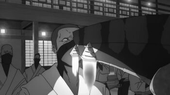 1girl animated battle blood death dismemberment jujutsu_kaisen multiple_boys short_hair sword tagme video weapon zen'in_maki