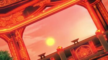 1girl animated cowgirl_position genshin_impact harem_outfit mavuika_(genshin_impact) nipples sound straddling tagme video