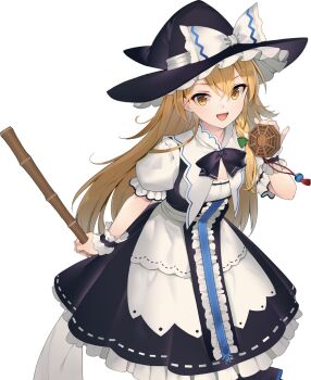 1girl artist_request black_bow black_bowtie black_hat blonde_hair bow bowtie braid broom center_frills curiosities_of_lotus_asia frills game_cg green_bow hair_bow hat hat_bow holding holding_broom kirisame_marisa labyrinth_of_touhou_(series) labyrinth_of_touhou_tri long_hair looking_at_viewer official_alternate_costume official_art open_mouth puffy_short_sleeves puffy_sleeves short_sleeves side_braid single_braid smile solo third-party_source touhou transparent_background very_long_hair white_bow witch_hat wrist_cuffs yellow_eyes