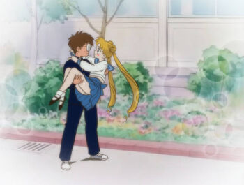1boy 1girl bishoujo_senshi_sailor_moon blonde_hair blue_skirt blush brown_hair carrying carrying_person dave_yerushalaim glasses juuban_middle_school_uniform pleated_skirt princess_carry school_uniform shirt skirt socks tsukino_usagi white_shirt white_socks