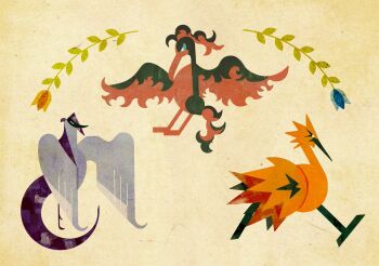 blue_eyes blue_flower buchy_art commentary english_commentary flower full_body galarian_articuno galarian_form galarian_moltres galarian_zapdos gen_8_pokemon leaf legendary_pokemon nintendo orange_flower pokemon pokemon_(creature) pokemon_focus simple_background tulip wings yellow_eyes