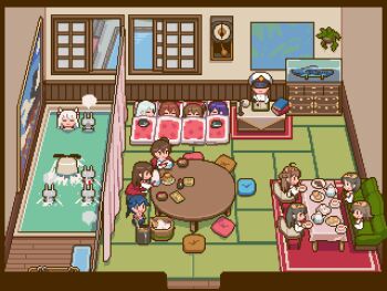 ! ... 1boy 6+girls 774_(nanashi) admiral_(kancolle) ahoge akagi_(kancolle) akatsuki_(kancolle) amatsukaze_(kancolle) animated animated_gif aoki_hagane_no_arpeggio bathing black_hair blonde_hair blue_hair book book_stack bowl box brown_hair chabudai chair clock cooking cup cushion desk diving drinking eating closed_eyes failure_penguin flat_cap food futon glass glasses hairband haruna_(kancolle) hat hibiki_(kancolle) hiei_(kancolle) houshou_(kancolle) ikazuchi_(kancolle) inazuma_(kancolle) indoors kaga_(kancolle) kantai_collection kirishima_(kancolle) kongou_(kancolle) lamp long_hair map miss_cloud model mother_(series) multiple_girls nintendo painting_(object) parody pixel_art ponytail pool purple_hair rensouhou-chan rensouhou-kun rice rice_bowl ryuujou_(kancolle) shamoji shimakaze_(kancolle) short_hair side_ponytail sleeping soup soy_sauce steam style_parody submarine table tatami tea teacup teapot twintails wall_clock watercraft white_hair window zabuton