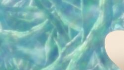 1girl animated arifureta_shokugyou_de_sekai_saikyou black_hair blush bouncing_breasts breasts cleavage close-up closed_eyes hand_fan highres japanese_clothes large_breasts long_hair nail_polish outstretched_arm pointy_ears sexually_suggestive slime_(substance) smile solo suggestive_fluid third-party_edit tio_clarce video