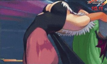 animated animated_gif ass bat_wings bouncing_breasts breasts capcom demon_girl green_hair head_wings large_breasts lowres morrigan_aensland project_x_zone screencap demon_girl thighs darkstalkers wings