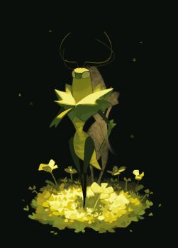 Rule 34 | antennae, arthropod boy, back-to-back, black background, colored skin, commentary, english commentary, grass, green prince (hollow knight), green skin, highres, hollow knight, hollow knight: silksong, mantis boy, multiple boys, simple background, sunmk s2