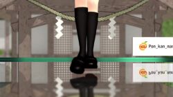 1girl 3d animated armpits ass ass_shake audible_music blush bouncing_breasts bow breasts cloud convenient_censoring crowd dancing from_below hair_ornament huge_breasts looking_at_viewer matching_hair/eyes mikumikudance_(medium) miniskirt one_eye_closed onozuka_komachi out-of-frame_censoring outdoors panties panty_pull ponkanman red_bow red_eyes red_hair reflection short_hair skirt sky solo_focus sound standing tagme touhou twintails underboob underwear video white_panties wink