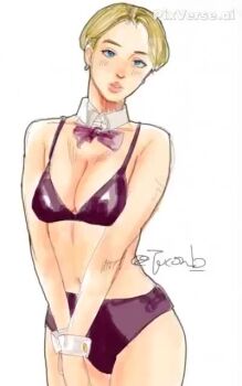 1girl animated blonde_hair blue_eyes bow bowtie bra king_(snk) rotated ryuuko_no_ken snk tagme the_king_of_fighters tucon_b underwear video