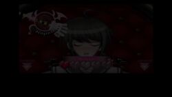 2girls ahoge animated audible_speech between_breasts black_hair blush bound bound_ankles bound_wrists breasts claws closed_eyes collarbone cum cum_on_screen danganronpa_(series) danganronpa_another_episode:_ultra_despair_girls dot_nose drooling ejaculating_on_viewer ejaculation english_text female_focus flower bad_tag game_over game_over_screen game_screenshot grey_skirt groping groping_breast japanese_audio legs long_hair mechanical_arms medium_breasts miniskirt multiple_girls naegi_komaru necktie necktie_between_breasts open_mouth orgasm outstretched_arms panties pantyshot pink_hair pleated_skirt red_necktie saliva school_uniform serafuku sex_machine short_hair short_sleeves skirt sound striped_clothes striped_panties subtitled sweat sweatdrop tagme teeth thighs twintails underwear upper_body upper_teeth_only upskirt utsugi_kotoko video white_flower white_panties white_serafuku yellow_eyes