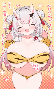 1girl alternate_costume breasts hololive huge_breasts kani_bonara nakiri_ayame oni solo virtual_youtuber