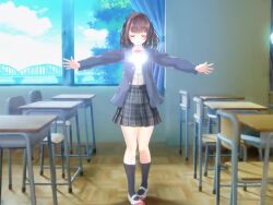 1girl animated barefoot black_socks blue_ribbon bra breasts cardigan classroom closed_eyes closed_mouth completely_nude dress female_focus female_pubic_hair frilled_dress frills full_body gloves grey_skirt hair_ribbon hat head_tilt heart indoors japanese_text jewelry kneehighs live2d long_sleeves looking_at_viewer magical_girl navel neck_ribbon necklace nipples nude open_mouth original outstretched_arms panties pink_bra pink_dress pink_hat pink_panties plaid_clothes plaid_skirt pleated_skirt pubic_hair red_ribbon ribbon school school_uniform shirt shoes skirt small_breasts smile socks solo sound sparkle spread_arms standing tachiinu thigh_gap toes transformation twintails underwear uwabaki video white_gloves white_shirt window