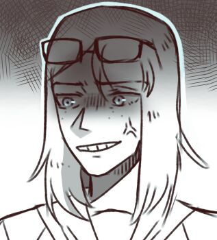 1girl 2021 anger_vein angry davriann eizouken_ni_wa_te_wo_dasu_na! glasses kanamori_sayaka long_hair solo twitter