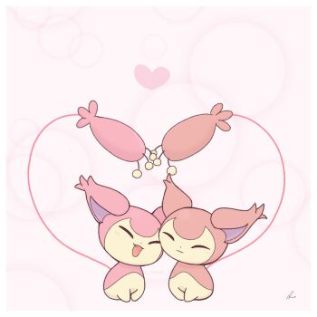 Rule 34 | animal focus, blush, cat, closed mouth, gen 3 pokemon, heart, k raven 300, nintendo, no humans, open mouth, pokemon, pokemon (creature), sitting, skitty