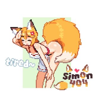 1girl adapted_costume animal_ears apron artist_name ass bent_over blonde_hair closed_eyes commentary english_commentary english_text fox_ears fox_girl fox_tail hand_on_own_knee hand_up highres naked_apron senko_(sewayaki_kitsune_no_senko-san) sewayaki_kitsune_no_senko-san short_hair sim0n404 simple_background solo tail