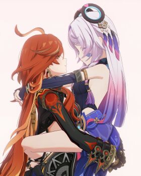 Rule 34 | 2girls, citlali (genshin impact), couple, genshin impact, highres, hug, mavuika (genshin impact), multiple girls, shinshogun, yuri