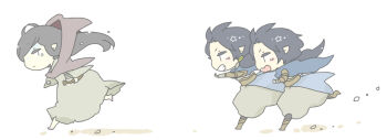 3boys barefoot black_hair brothers chasing chibi closed_mouth elf elrond elros floating_hair full_body hair_ornament holding holding_instrument holding_lute instrument looking_at_another lute_(instrument) maglor male_focus multiple_boys open_mouth parted_lips pixiv_id_1298298 pointy_ears running siblings simple_background star_(symbol) star_hair_ornament step-parent_and_step-child teardrop tears teeth the_silmarillion tolkien&#039;s_legendarium twins white_background