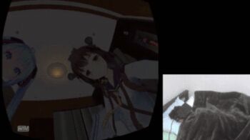 10s 1boy 2girls 3d animated animated_gif bed blanket blue_hair ceiling crossover english_text forever_alone hatsune_miku head-mounted_display kantai_collection lonely lowres lying multiple_girls photo_(medium) pillow real_life school_uniform serafuku split_screen text_focus twintails virtual_reality vocaloid head-mounted_display vr_visor yukikaze_(kancolle)