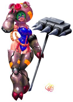 Rule 34 | absurdres, animal costume, cho-hakkaimon, costume, digimon, digimon (creature), highres, mask, pig costume, swimsuit