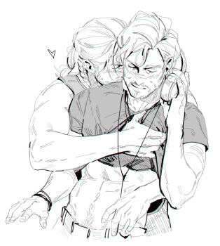 2boys abs beard_stubble braid closed_eyes clothes_pull commentary couple english_commentary facial_hair greyscale guardians_of_the_galaxy headphones headphones_around_neck heart highres kissing_back limach-an long_hair male_focus marvel monochrome multiple_boys muscular muscular_male peter_quill shirt_pull short_hair sketch smile star-lord stomach_hair stubble thor_(marvel) thor_(marvel)_(series) upper_body white_background yaoi