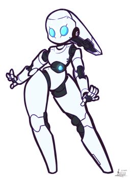 1girl birdblitz blue_eyes colored_skin drossel_von_flugel fireball_(series) highres humanoid_robot joints no_mouth robot robot_girl robot_joints simple_background solo thighs white_background white_skin