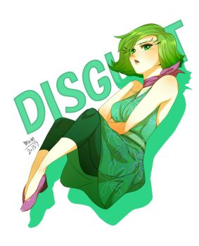 1girl bad_id bad_pixiv_id character_name disgust_(inside_out) disney female_focus flats green_eyes green_hair green_leggings inside_out leggings matching_hair/eyes mum_(pixiv1182764) personification pixar short_hair solo