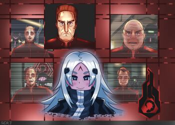 5boys 5girls android bad_id bad_twitter_id brotherhood_of_nod command_&amp;_conquer crossover elisa_(girls&#039;_frontline) execution girls&#039;_frontline guard_(girls&#039;_frontline) highres hologram jaeger_(girls&#039;_frontline) monitor multiple_boys multiple_girls sangvis_ferri serjatronic smug striker_(girls&#039;_frontline) surprised