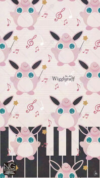 blue_eyes character_name closed_mouth english_text gen_1_pokemon highres holding holding_wand looking_at_viewer meme_(sleepsheep) musical_note nintendo no_humans pokemon pokemon_(creature) pokemon_focus smile star_(symbol) star_in_eye star_wand symbol_in_eye treble_clef wand wigglytuff