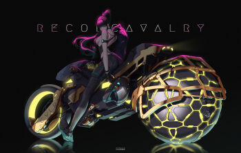 1girl adjusting_clothes adjusting_headwear aqua_belt aqua_hair aqua_shoes arm_behind_back artist_name ass back backless_outfit bag belt bicycle biker_clothes black_belt black_bodysuit black_choker black_hair black_hat black_shoes blue_shoes bob_cut bodysuit breasts cavalry choker closed_mouth collar covered_mouth cropped_jacket cyberpunk cyborg dark_background denim english_text expressionless eyebrows_hidden_by_hair fingerless_gloves fingernails from_behind from_side full_body gloves gold gradient_background gradient_hair hair_ornament hancho hand_up hat headgear headwear_on_hand headwear_request helmet highres holding holding_headgear holding_jacket holding_unworn_clothes holding_unworn_helmet hologram jacket jeans knees large_breasts leather leather_belt leather_jacket leg_up legs legs_apart logo long_hair looking_away looking_to_the_side machinery mecha mechabare mechanical motor_vehicle motorcycle multicolored_hair neon_lights orb original pants pink_eyes ponytail reflection reflective_floor robot science_fiction shoes sideboob signature simple_background sitting skin_tight sleeveless sneakers solo strap subdermal_port tactical_clothes text_background thighs tight_clothes tight_pants unworn_headgear unworn_helmet unworn_jacket very_long_hair