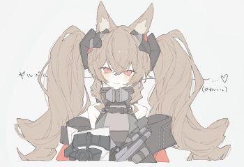 Rule 34 | 1girl, angelina (arknights), animal ear fluff, animal ears, arknights, arknights: endfield, bare shoulders, black dress, blush, brown hair, closed mouth, commentary, detached sleeves, dress, fox ears, fox girl, gilberta (arknights), hair between eyes, highres, hk nnm, long hair, looking at viewer, red eyes, red sleeves, smile, solo, twintails