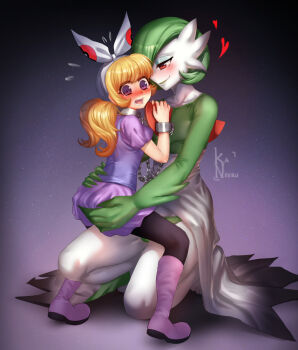 1boy 1girl age_difference bandana bdsm black_pantyhose blonde_hair blush bob_cut bondage boots bound bound_wrists chain collar colored_skin commission creepy cuffs dress eyeshadow full_body gardevoir gen_3_pokemon grabbing_another&#039;s_ass gradient_background green_dress green_hair green_male_underwear groping heart hetero interspecies kaneeru kneeling loli long_hair looking_at_another looking_at_viewer looking_back makeup male_underwear metal_collar molestation nintendo open_mouth original pantyhose poke_ball_print pokemon pokemon_(creature) pokephilia purple_boots purple_dress purple_eyes purple_shirt purple_skirt red_eyes scared shackles shirt short_hair signature skirt smile tearing_up teeth tongue twintails two-tone_dress underwear white_bandana white_dress white_skin wide-eyed