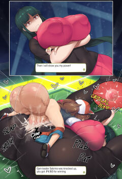 1futa 1girl ass breasts cum cum_in_pussy elaine_(pokemon) futa_with_female futanari glaring highres huge_breasts huge_penis huge_testicles image_sample impregnation instant_loss loli mating_press nintendo penis pokemon pokemon_lgpe sabrina_(pokemon) sex sinensian size_difference testicles uncensored