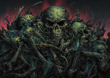 bone bone_heap_(inscryption) carpet_crawler commentary english_commentary inscryption no_humans object_focus official_art skull