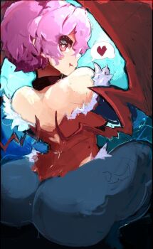 highres looking_at_viewer looking_back pink_hair wings yasidip