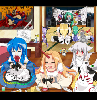 300_(movie) 6+girls alice_margatroid amaterasu_(ookami) anal anal_fisting angel_(evangelion) annotation_request auer bad_id bad_pixiv_id blonde_hair blue_hair bulge character_request cho_marisa controller crossover dualshock eva_01 everyone ex-keine fisting game_console game_controller gamepad hakurei_reimu hatsune_miku highres hinanawi_tenshi horns hoshiguma_yuugi ibuki_suika inubashiri_momiji kamishirasawa_keine kirisame_marisa kochiya_sanae kuso_miso_technique leonidas letterboxed lucky_star m/ male_penetrated marvel mcdonald&#039;s meimu multiple_girls nagae_iku neon_genesis_evangelion ookami_(game) parody party playing_games playstation_2 playstation_controller pornography ronald_mcdonald sachiel_(evangelion) saturday_night_fever shanghai_doll single_horn spider-man spider-man_(series) style_parody touhou video_game vocaloid what yaoi yaoi_(object) yaranaika yasaka_kanako yukkuri_shiteitte_ne
