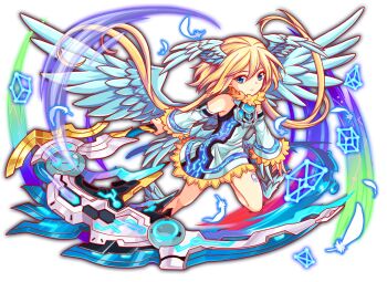 1girl ankle_wings aqua_eyes aqua_wings artist_request bare_legs bare_shoulders cel_shading closed_mouth crash_fever detached_sleeves dress expressionless full_body game_cg hair_between_eyes head_wings holding holding_polearm holding_weapon jung_(crash_fever) long_hair medium_hair number_tattoo numbered official_art outline polearm red_outline solo spear square square_tattoo tachi-e tattoo third-party_source transparent_background very_long_hair weapon white_dress white_sleeves white_wings wings yellow_collar