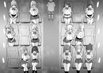 1boy 1girl 6+girls age_difference aimi_(joshi_kousei_rich_thots) airplane_interior akane_(joshi_kousei_rich_thots) beehive_hairdo black_choker bow bowtie breasts cellphone choker cleavage commentary faceless faceless_female glasses highres himeko_(joshi_kousei_rich_thots) hinano_(joshi_kousei_rich_thots) huge_breasts joshi_kousei_rich_thots kaori_(joshi_kousei_rich_thots) mio_(joshi_kousei_rich_thots) mole mole_under_mouth multiple_girls onee-shota phone rena_(joshi_kousei_rich_thots) riko_(joshi_kousei_rich_thots) school_uniform shirt shota skirt sky-freedom smartphone sweatdrop twintails where_are_you_sitting_(meme) yui_(joshi_kousei_rich_thots) yurie_(joshi_kousei_rich_thots)