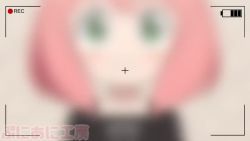 1girl animated anya_(spy_x_family) black_dress blush camera cleft_of_venus clothes_lift couch dress dress_lift embarrassed female_focus flute green_eyes grin instrument joutarou_(punianikobo) lifting_own_clothes loli no_panties peak pink_hair pornography_production pussy pussy_peek recorder recording smile smirk solo sound spy_x_family video